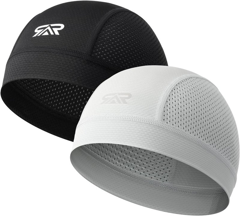 SUNMECI 2 Pcs Cooling Breathable Mesh Skull Cap for Men Women Lightweight Quick Dry Cycling Moto Helmet Hard Hat Liner - Image 1